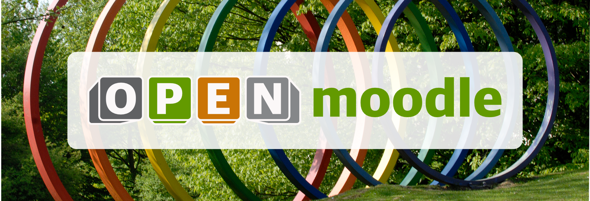 Open-moodle Logo mit Spektralringen der TU Dortmund im Hintergrund